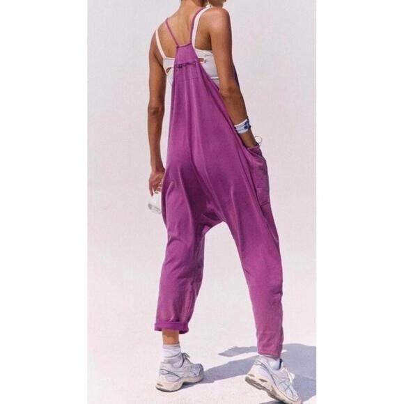 Free People Pants - New Free People FP Movement Women's Sz S Hot Shot Jumpsuit Deep Mulberry